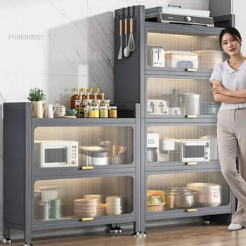 Модерен прост многослоен кухненски шкаф, Модерна кухня-часова рецепция, гардероб за съхранение на мебели за дома, многофункционален шкаф за кухня