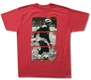 Bob Marley Soccer Split Photo Червена тениска Нова официална мека за възрастни