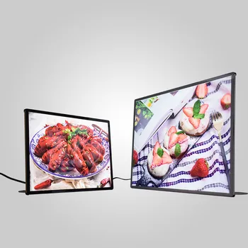 Алуминиева led светлинна кутия за реклама на заведения за бързо хранене в фоторамке формат А3