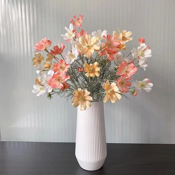 Цвете Гесанг Изкуствени цветя за вази 6 вилици Многоцветен имитация-изкуствени цветя Композиция за хол Сватбена украса