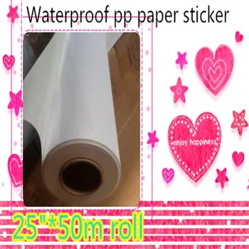 25-инчов ролка етикети от водоустойчив полипропиленова хартия за мастилено-струен печат пигментными мастило 50 метра в ролка