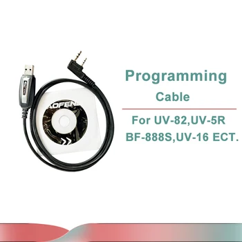 USB Кабел за програмиране Baofeng UV-K5 UV-K6 UV-82 UV-5RH UV18 Pro UV-82HP UV-5R UV-21 UV-17 Плюс UV-13 Водача със софтуер на CD