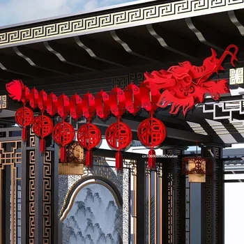 Украса на китайската Нова Година 2024 Лунна Година на Дракона, на празника на Пролетта, Подвесная окачване на тавана, Традиционен китайски декор за дома Дракон