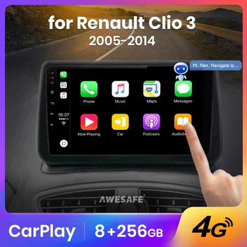AWESAFE PX9 за Renault Clio 3 2005-2014, Автомобилното радио, Мултимедийна навигация, 2 din, Android, автомагнитола, CarPlay, стерео уредба