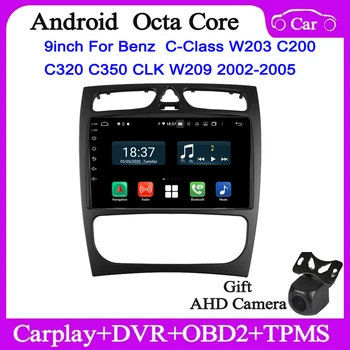 9-инчов Радиото в автомобила на Android benz C-Class W203 C200 G500 G55 CLK W209 2002-2005 г автомобилен мултимедиен плейър gps navi carplay главното устройство