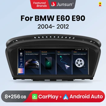 Junsun AI Voice Безжичен CarPlay Авто Радио Мултимедия За BMW 5 Серия E60 E61 E63 E64 E90 E91 E92 DSP 4G Android Auto GPS 2din
