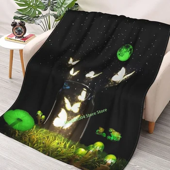 Одеяло със звезди-пеперуди, декоративно одеяло за спалня с 3D-принтом, подарък за коледа за деца и възрастни