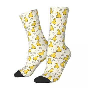 Чорапи в карикатура стил със сладък патица, пътни чорапи до средата на прасците с 3D принтом за момчета и момичета