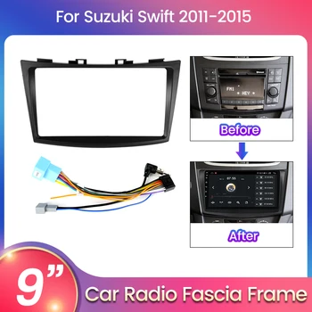 navifly 9 инча 2Din Кола DVD Рамка за Аудио Фитинг Адаптер на Арматурното Табло, Тапицерия на предния Панел 9 инча За Suzuki Swift 2011-2015 Авторадио Плеър