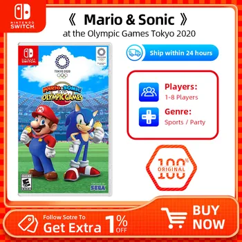 Марио и Sonic на Олимпийските игри в Токио 202 - Nintendo игра Switch подкрепя физически касета Тенис на телевизор Ръчен режим