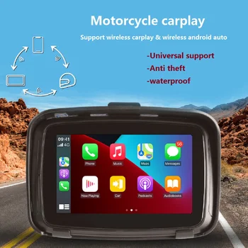 Gps Навигация за Мотоциклет Carplay Moto 5-инчов LCD Дисплей IPX7 Водоустойчив Монитор на Системата За Безжично Carplay Android Auto
