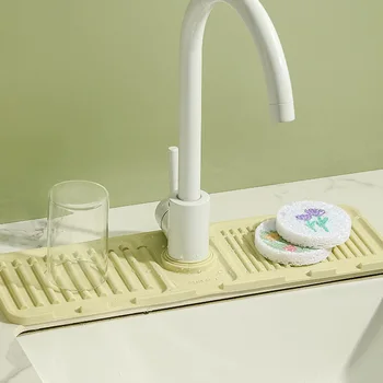 Кухненски силиконов тампон за течаща вода, подложка за отвеждане на водата от крана, подложка за събиране на вода, защита от пръски в мивката, аксесоари за баня