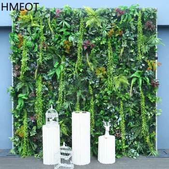 Стена от тревата със зелени растения 5D, рулонная тъкан, тъканта цвете стена, открит тревата, сватба парти, завеса, фон, декор, висящи растения, стена