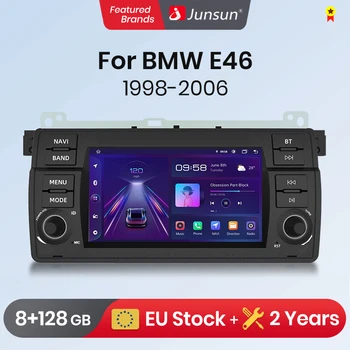 Junsun V1 AI Voice CarPlay Android Авторадио за BMW E46 M3 318/320/325/330/335 4G Автомобилен Мултимедиен плейър GPS 2din Авторадио