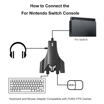 PG08 Мобилен Контролер Жичен Клавиатура Мишка Конвертор Адаптер за Nintendo Switch Xbox One S/X PS4 PS3 Аксесоари за Конзоли За Игри
