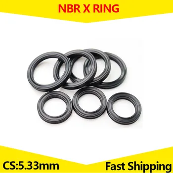 Пръстен NBR X, о-пръстен с четири первази, нитриловая гума, Еластично, за гидроцилиндров, Бутала, Бутални штоков. CS 5,33 мм и голям размер