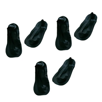 3 чифта женски невидими чорапи с дълбоко деколте, без да се показва, 3D мека подобно на гъба, облицовка с супинатором, чорапи-стелки-облицовка
