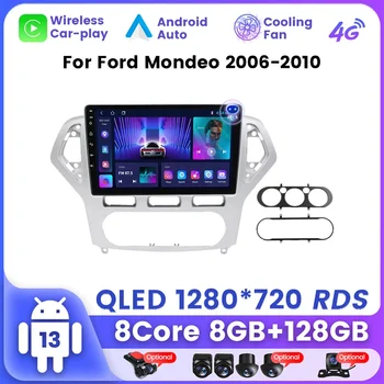 Ai Voice Автомобилен Мултимедиен HD Сензорен Екран за Ford Mondeo MK4 2006-2010 Андроид WIFI Интелигентен Auto Carplay RDS Аудио 2 Din