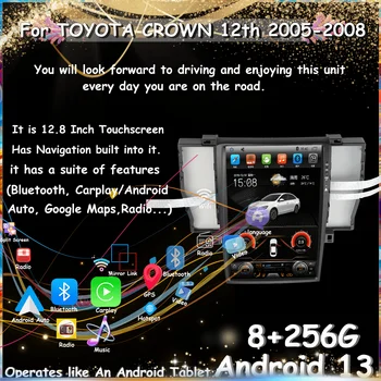 За TOYOTA CROWN 12th 2005-2008 Автомобилен радиоприемник, мултимедия Android 1din без 2din С екран, Bluetooth Carplay, автомобили автомагнитола