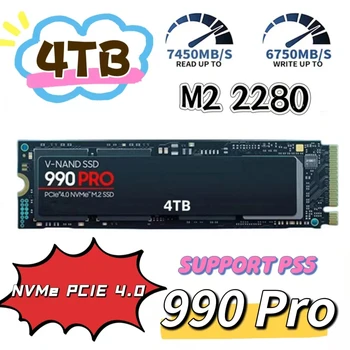 990Pro 4 TB SSD Твърд Диск 2 TB 1 TB M. 2 2280 SSD PCle4.0 Вътрешен Твърд диск, SSD Hdd 7450 MB/s. За вашия Десктоп на лаптопа Ps5