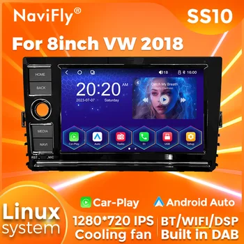 Linux Система, интелигентен мултимедиен видеодисплей, 2 Din и WIFI за VW, универсален музикален плеър, стерео уредба, автомагнитола CarPlay Android Auto