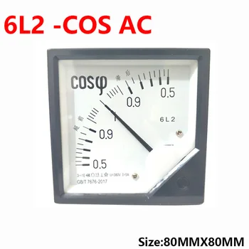 1бр 6L2 AC Аналогов Измерване на коефициента на мощност COS 5A 6L2-COS Панелен м AC100V 220V 380V Измерители на коефициента на мощност и електроенергия