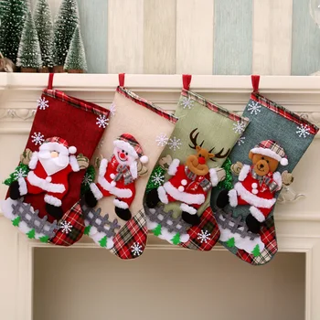 Коледни Чорапи 2023 Коледна Украса Коледен Чорап 3D Модел на Коледен Подаръчен Пакет за Деца Коледна Украса Навидад Нова Година