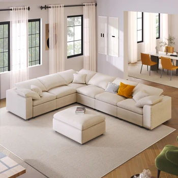 Модерен дизайн L-образни сверхбольшого единица профила на дивана, разход на дивана с възглавница за отдих в хола, диван-стол за почивка