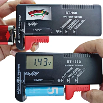 1бр LCD дисплей BT-168 BT-168D Дигитален Тестер за Батерии AA/AAA/C/D/9/1,5 Бутон Елемент Проверка на Капацитета на батерията Детектор