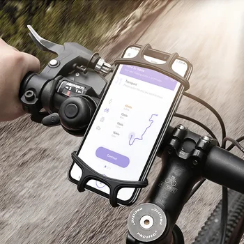 Въртящи се на 360 градуса силиконови велосипеден титуляр за телефон, баланс скоба за автомобил, мотоциклет, поддръжка на GPS, за Iphone 11 Xiaomi 10 Huawei P40
