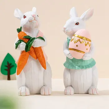 Великден саксия със заек, декорации от смола, прекрасната украса със заек, изящни бижута ръчна изработка със заек, карикатура за пролетта на Великден