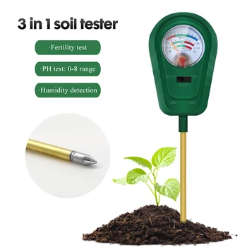 Измерване на Ph на почвата 3 в 1 Тестер за влага, киселинност, цветя, детектор на плодородието, Сензор влагомер, така че почвата за градинарство