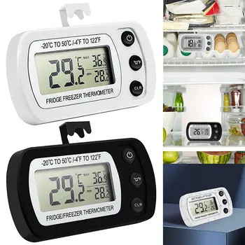 Термометър за хладилник с кука За защита от влага, фризер за хладилник, Електрически Дигитален Термометър, следи температурата, LCD дисплей