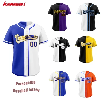 Бейзболни тениски по поръчка, Отделни бейзболна майк, спортна риза с копчета, Персонални име, номер, лого с принтом За мъже/ жени / деца