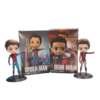 Отмъстителите Война Безкрайност Тони Старк Q edition Спайдърмен Iron Man В кутия ръчно PVC Фигурки са подбрани Модел Играчки от 15 см
