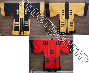 3 цвят червен/черен/жълт даоистки хавлия и дрехи за даоизма униформи свещеник тайдзи костюми за бойни изкуства рокля добок облекло