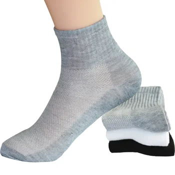 Мъжки чорапи в стил Лято Есен от окото дишаща бизнес памук Мъжки Бели Черни сиви ежедневни къси чорапи унисекс