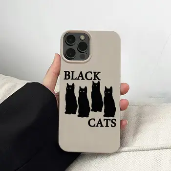 Сладко черно-бели котки Модерен калъф за мобилен телефон iPhone 11 13 14 Pro Max 12 Mini XR XS Max X 7 8 Plus Двойка Противоударная делото