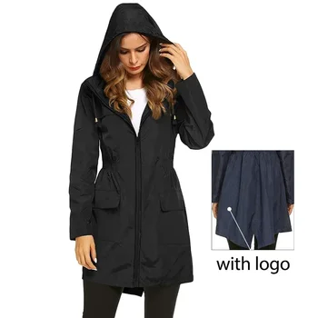 Лого LuWith, Есенно-зимна Свободна дълга ежедневно яке с качулка, женски Ветрозащитная на горно облекло за алпинизъм, модно палто в стил уличном