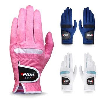 1 Чифт женски меки ръкавици за голф, женски лявата и дясната дишащи ръкавици за голф, дамски спортни ръкавици от еластичен плат от микрофибър