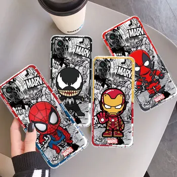 Сладък Готин Калъф За Телефон Marvel Venom Hulks за Xiaomi Redmi Note 12 Pro 13 5G 9C 10 12S 13ProPlus 9 Мек Силикон Прозрачен Калъф
