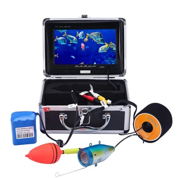 комплект камера за подводен риболов със 7-инчов цветен монитор 1000 ТВЛ, кабел с дължина 15 м за лед/морски/речен риболов с 12 бр. светодиоди/видеорегистратором