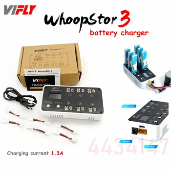 VIFLY WhoopStor 3 V3 6 Пристанища LIPO 1S LiHV Зарядно устройство Разрядник За съхранение на LCD TYPE-C DC TX60 За FPV-Дрона BT2.0 PH2.0