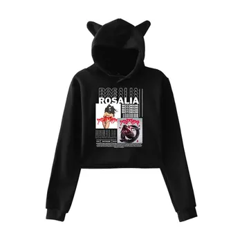 Търговска марка Rosalia Motomami, Реколта градинска дрехи на 90-те години, пуловер с логото, hoody, търговски качулки, свитшоты за момичета с отрязани уши кошачьими