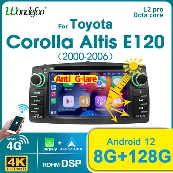 8 + GB 128 GB Безжични Carplay Android 12 Авто Стерео Авто Радио Мултимедиен Плеър за Toyota Corolla E120 BYD F3 2Din авторадио GPS