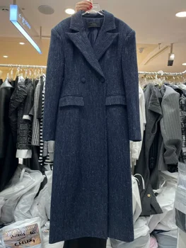 Зимни дрехи, якета 2023, Нова корейска версия на свободно модерен плътен палта, дамски дълги якета-палто над коляното