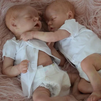 40 см Мека Силиконова Кукла За Цялото Тяло Reborn Baby Boy Girl реалистични Близнаци Новородено Кукла Гъвкав 3D цвета на Кожата си с Венами premie