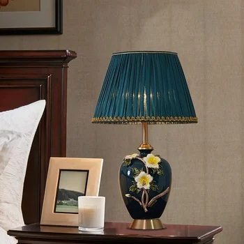 Цвят на емайла Настолна лампа за Главната Спалня Нощна лампа за спални Европейската Хол Приятна Креативна Керамика