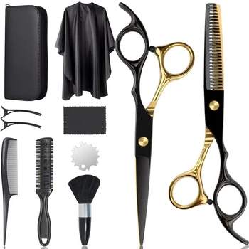 Комплект Ножици за коса Професионални фризьорски Ножици ножица от неръждаема Стомана Инструменти за Подстригване на коса Фризьорски Ножици за Филировки на косата