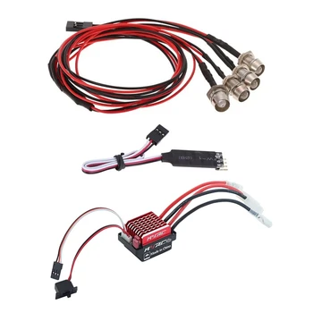 2 Комплект от части радиоуправляемого на превозното средство: 1 Комплект от 4 led лампи, 2 Бели и 2 червени С 3-канален пулт за управление лампа и 1 Комплект 60A Водоустойчива матово ESC